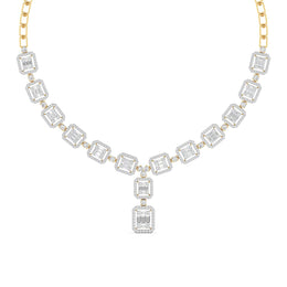 Baguette Diamond Drop Necklace