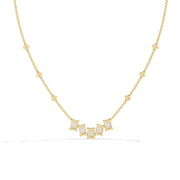 Baguette Diamond Station Necklace