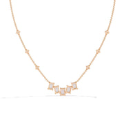 Baguette Diamond Station Necklace