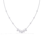 Baguette Diamond Station Necklace