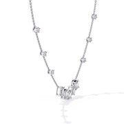 Baguette Diamond Station Necklace