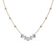 Baguette Diamond Station Necklace