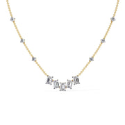 Baguette Diamond Station Necklace