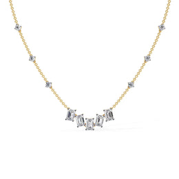 Baguette Diamond Station Necklace