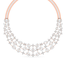 Baguette & Round Diamond Necklace