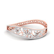 Pave Diamond Floral Bangle