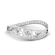 Pave Diamond Floral Bangle