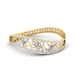 Pave Diamond Floral Bangle