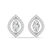 Marquise Diamond Halo Studs