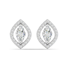 Marquise Diamond Halo Studs