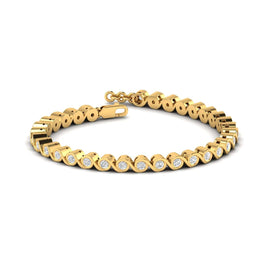 Bezel Setting Diamond Tennis Bracelet