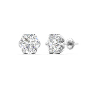 2 Carat Each Rosette Diamond Studs