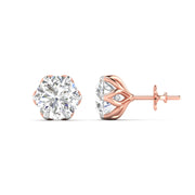 2 Carat Each Rosette Diamond Studs