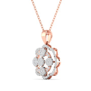 Carat Diamond Rose Gold Flower Pendant