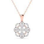 Carat Diamond Rose Gold Flower Pendant