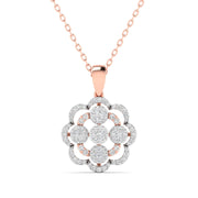 Carat Diamond Rose Gold Flower Pendant