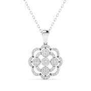 Carat Diamond Rose Gold Flower Pendant