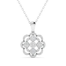 Carat Diamond Rose Gold Flower Pendant