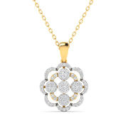 Carat Diamond Rose Gold Flower Pendant