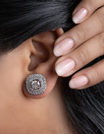 Centre 1 Carat Each Layered Diamond Earrings
