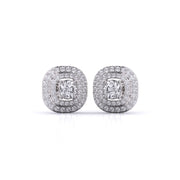 Centre 1 Carat Each Layered Diamond Earrings