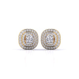 Centre 1 Carat Each Layered Diamond Earrings