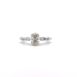 Solitaire Diamond & Marquise Side Diamonds Ring
