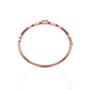 Elegant Wavy Gold Diamond Bangle