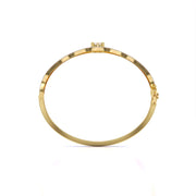 Elegant Wavy Gold Diamond Bangle
