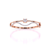 Elegant Wavy Gold Diamond Bangle