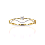 Elegant Wavy Gold Diamond Bangle