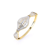 Intricate Wave Design Round Diamond Bangle