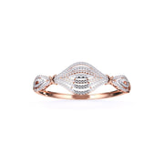Intricate Wave Design Round Diamond Bangle