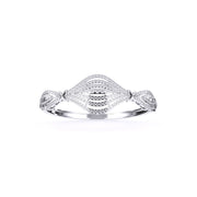 Intricate Wave Design Round Diamond Bangle