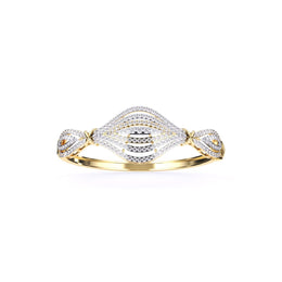 Intricate Wave Design Round Diamond Bangle