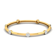 Bezel Set Cluster Diamond Bangle