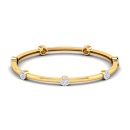 Bezel Set Cluster Diamond Bangle