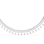Tennis Necklace with Dangling Stones