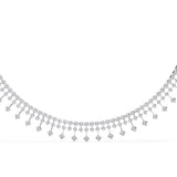 Tennis Necklace with Dangling Stones