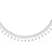 Tennis Necklace with Dangling Stones