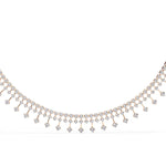 Tennis Necklace with Dangling Stones