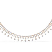 Tennis Necklace with Dangling Stones