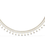 Tennis Necklace with Dangling Stones