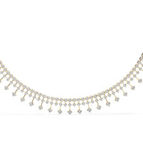 Tennis Necklace with Dangling Stones