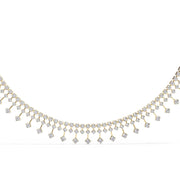Tennis Necklace with Dangling Stones