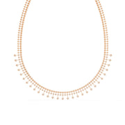 Tennis Necklace with Dangling Stones