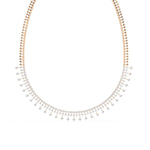 Tennis Necklace with Dangling Stones