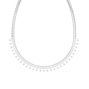 Tennis Necklace with Dangling Stones