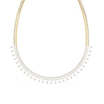 Tennis Necklace with Dangling Stones