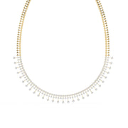 Tennis Necklace with Dangling Stones